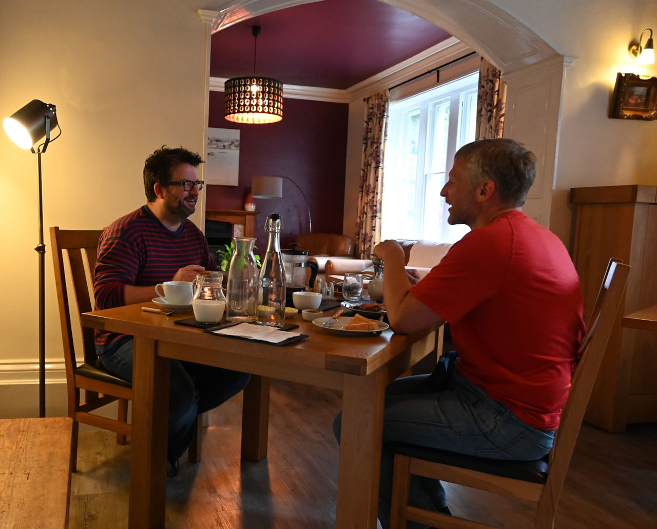 Guests enjoying breakfast B&B snowdonia