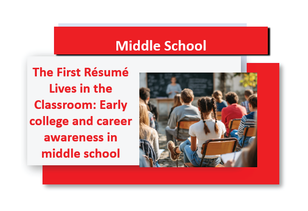 The First Résumé Lives in the Classroom: Early college and career awareness in middle school