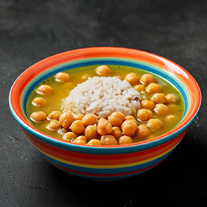 Chicken Broth with Rice and Chickpeas