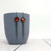 Boucles d'oreilles chaîne en grenat hessonite (4).jpeg