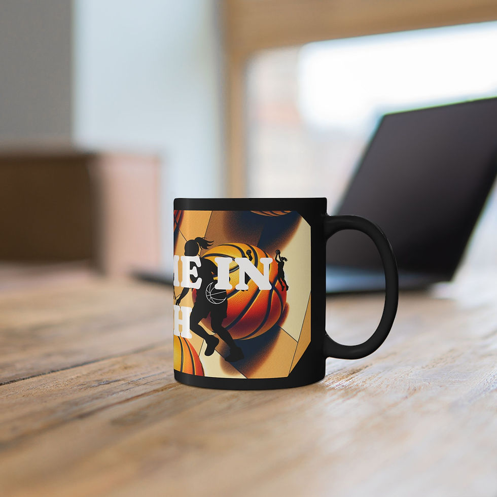 Thumbnail: Basketball Coach Mug — "Put Me In Coach" Black Ceramic Coffee Cup (11oz/15oz)