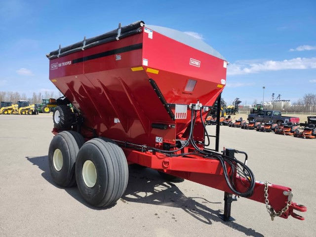Thumbnail: Red 2024 Salford BBI Trooper fertilizer spreader on a lot