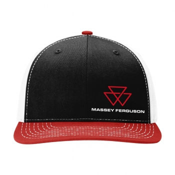 Black and red Massey Ferguson Twill Trucker Hat