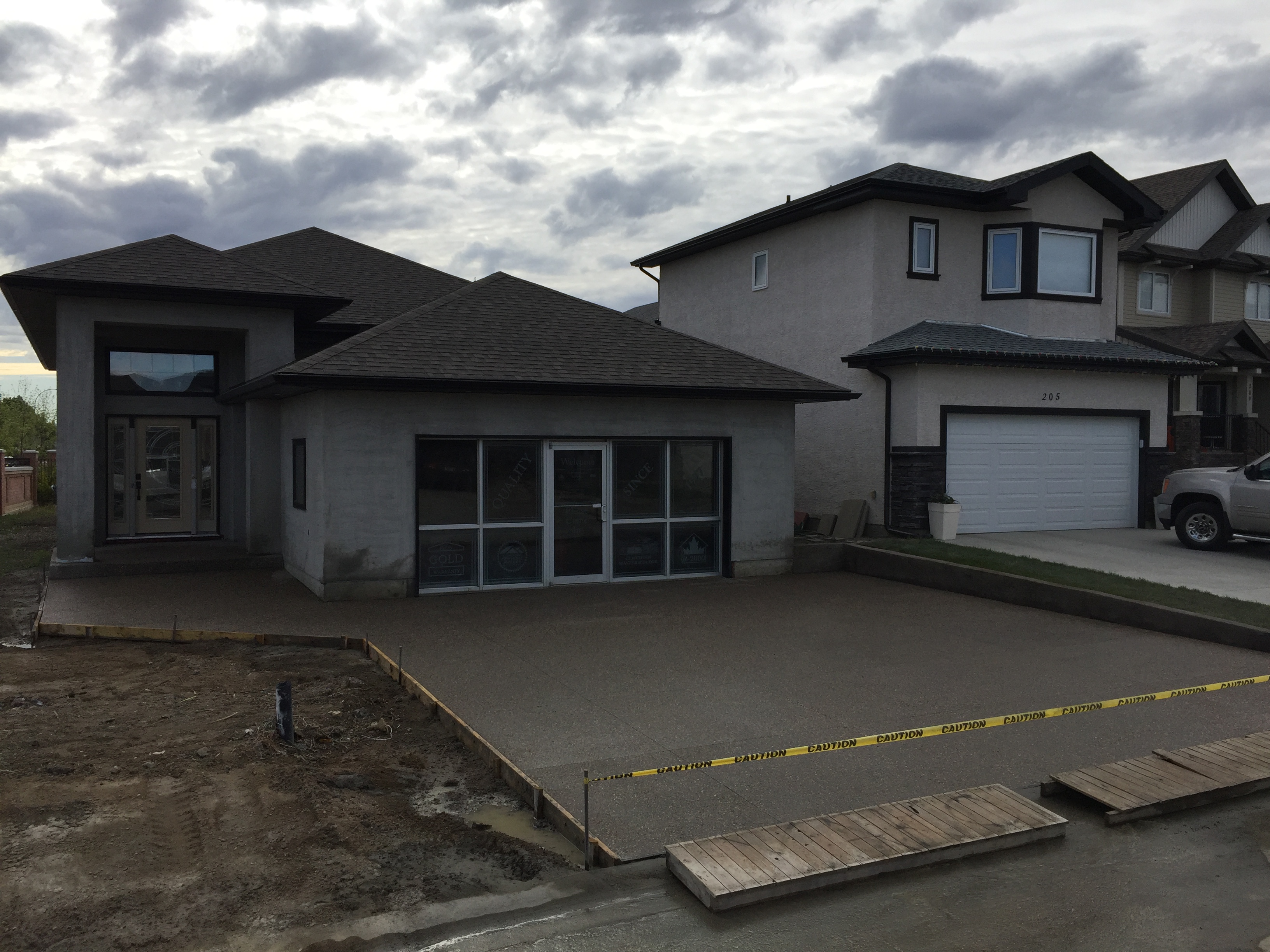 Exposed aggregate driveway