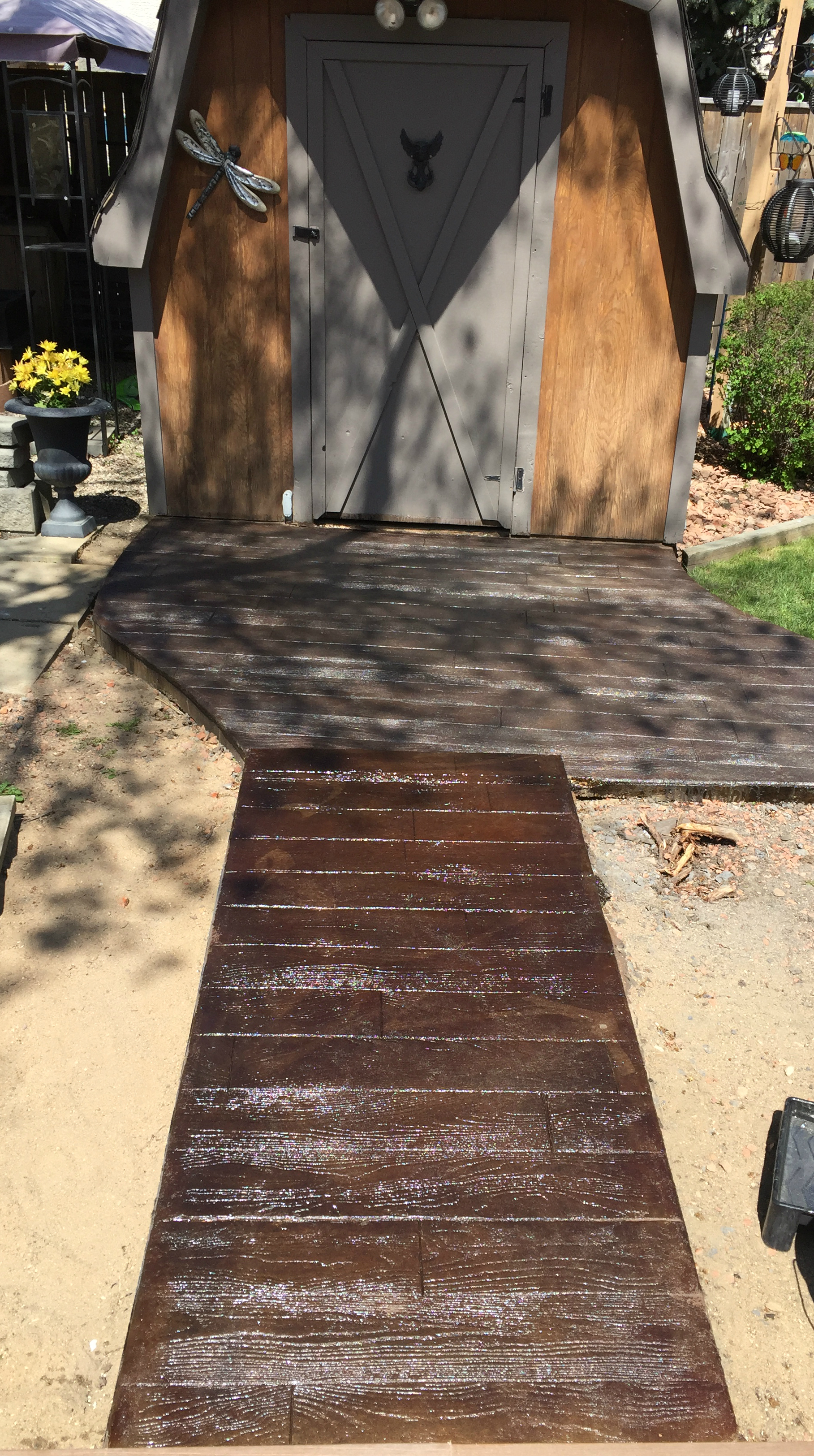 Stamped concrete patio