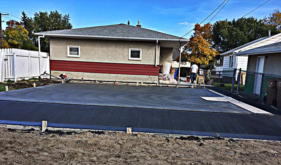 A garage pad installed