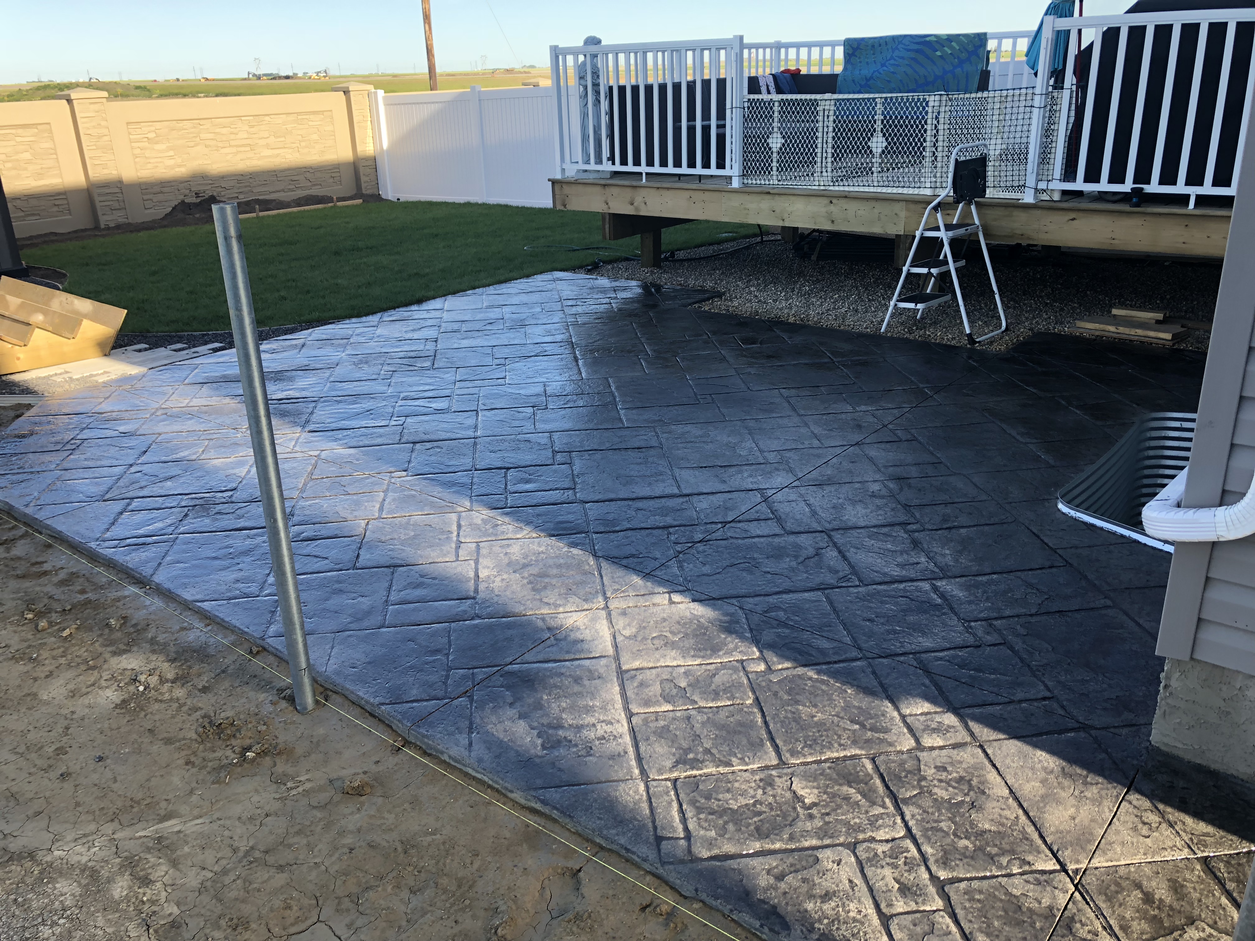 Stamped concrete patio