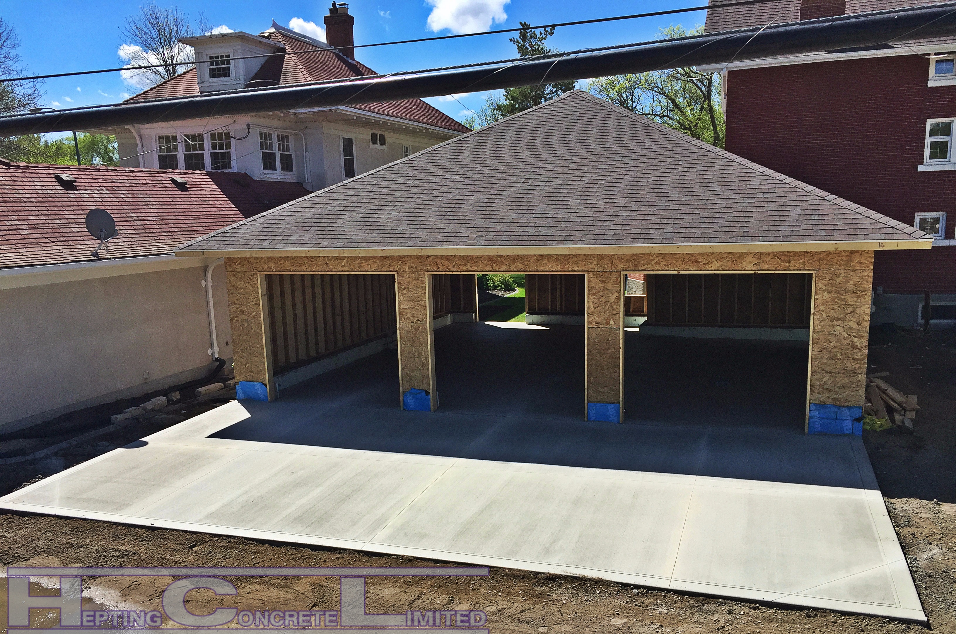 Concrete driveway and shop pad