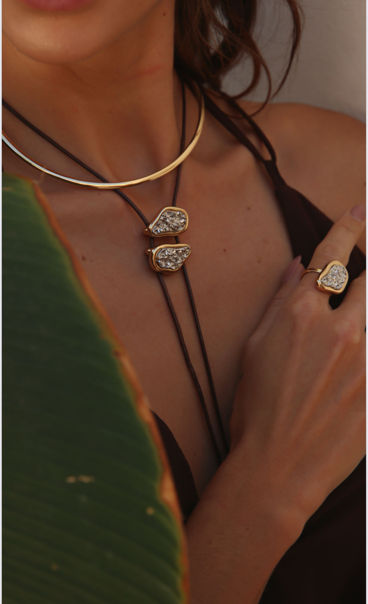 Boho duo metal necklace 