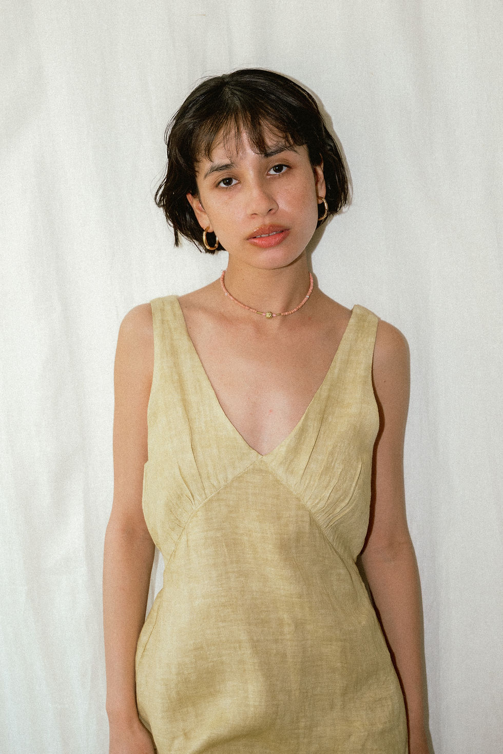 サムネイル： Linen Dress - Olive