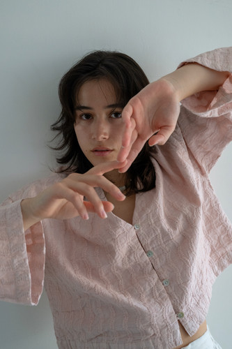 トップス tree & moon Embroidery Shirt - Sakura Embroidery Shirt - Sakura | tree & moon