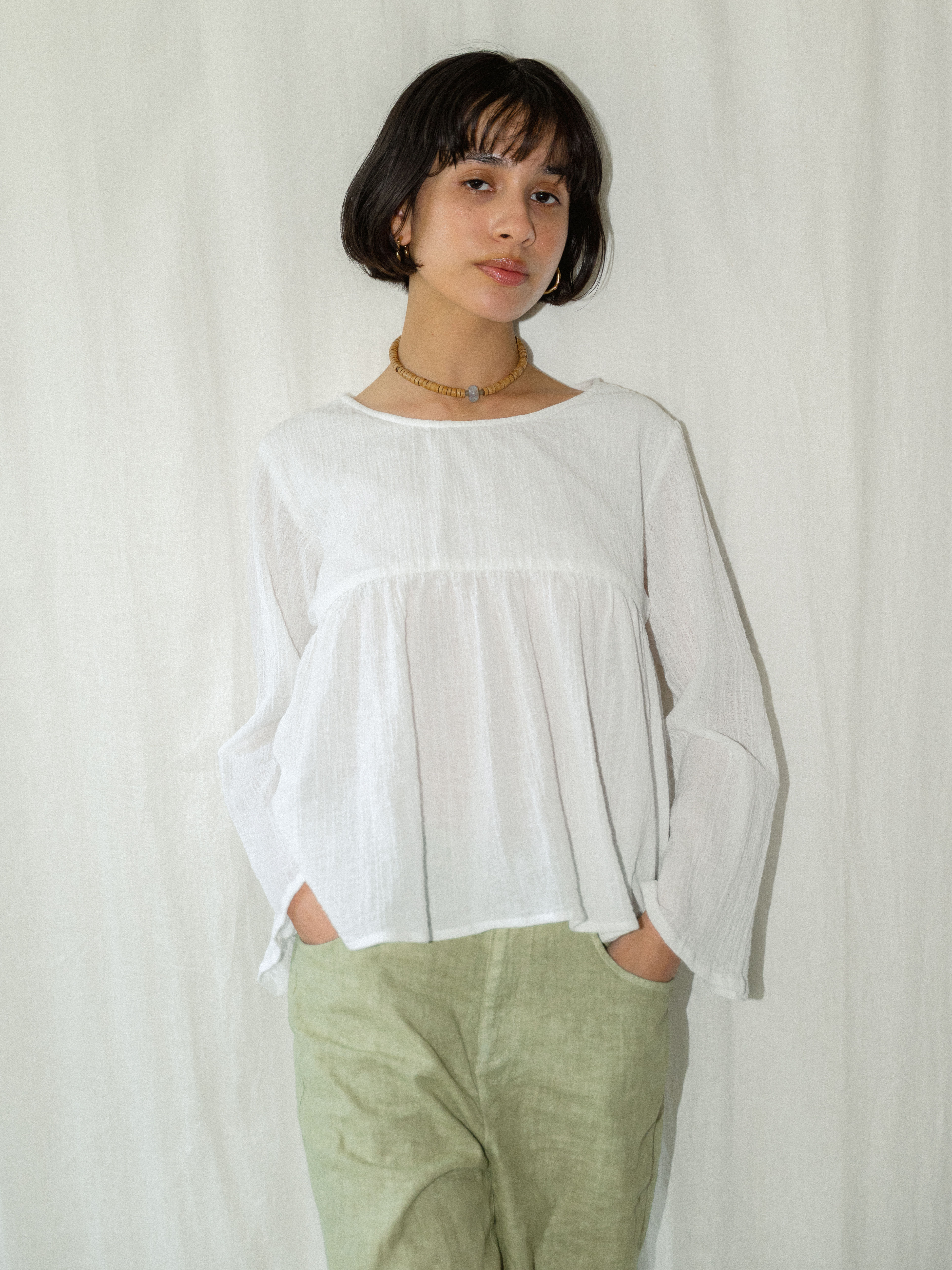 Peplum Blouse - Natural
