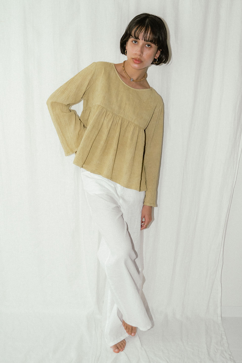 サムネイル： Peplum Blouse - Olive