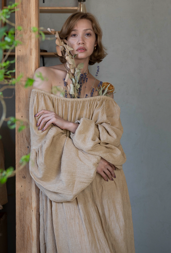 m*ä様 tree and moon Two Way Long Dress OUTLET Two Way Long Dress - Marrón | tree & moon