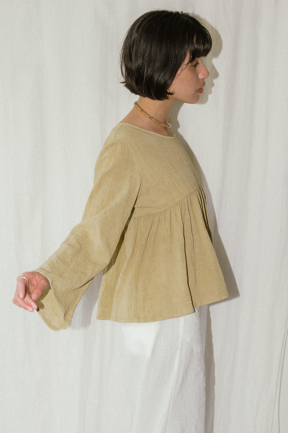 サムネイル： Peplum Blouse - Olive