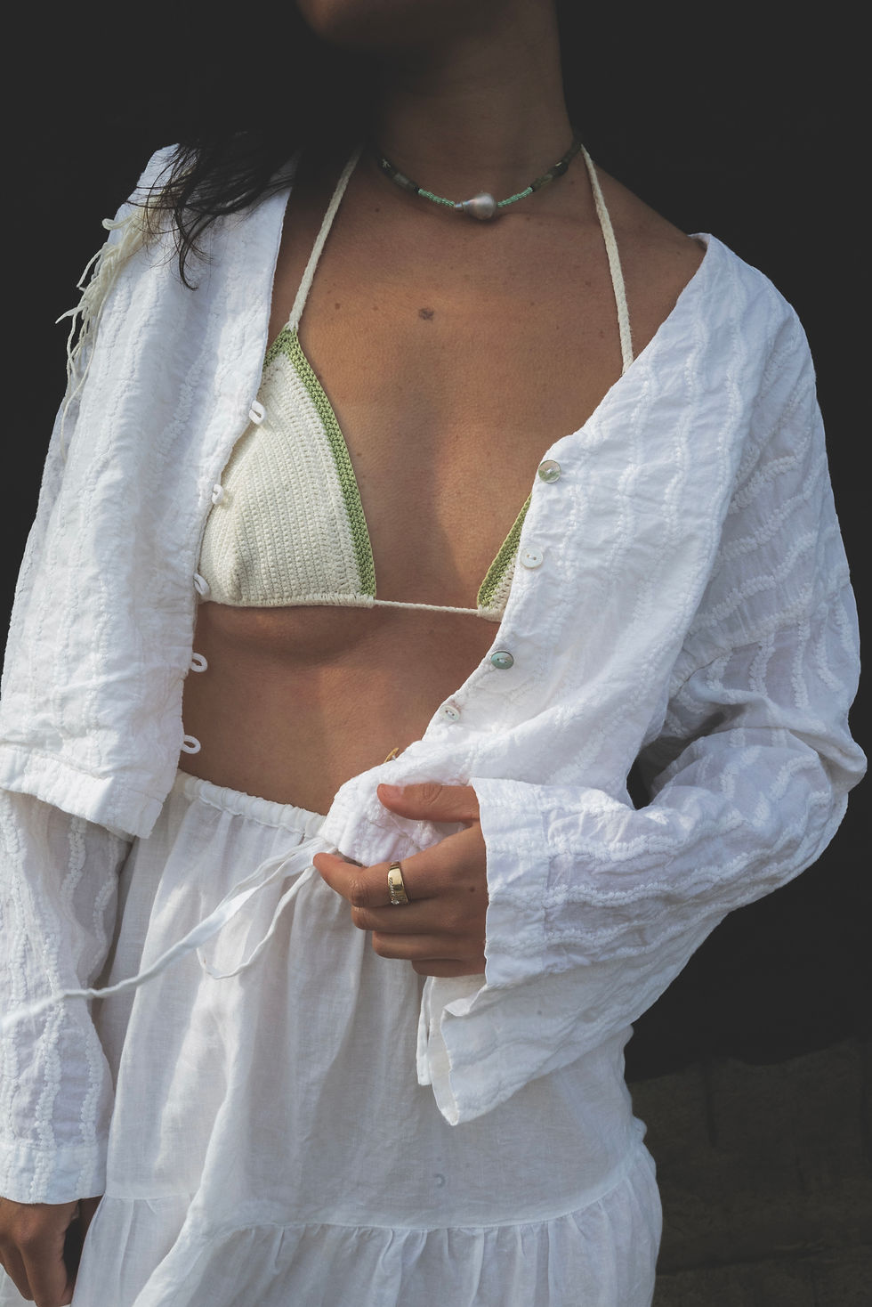 サムネイル： Embroidery Shirt - Natural 