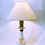 Thumbnail: 19th century moderator lamp, converted to electricity. Brass blue orange. 