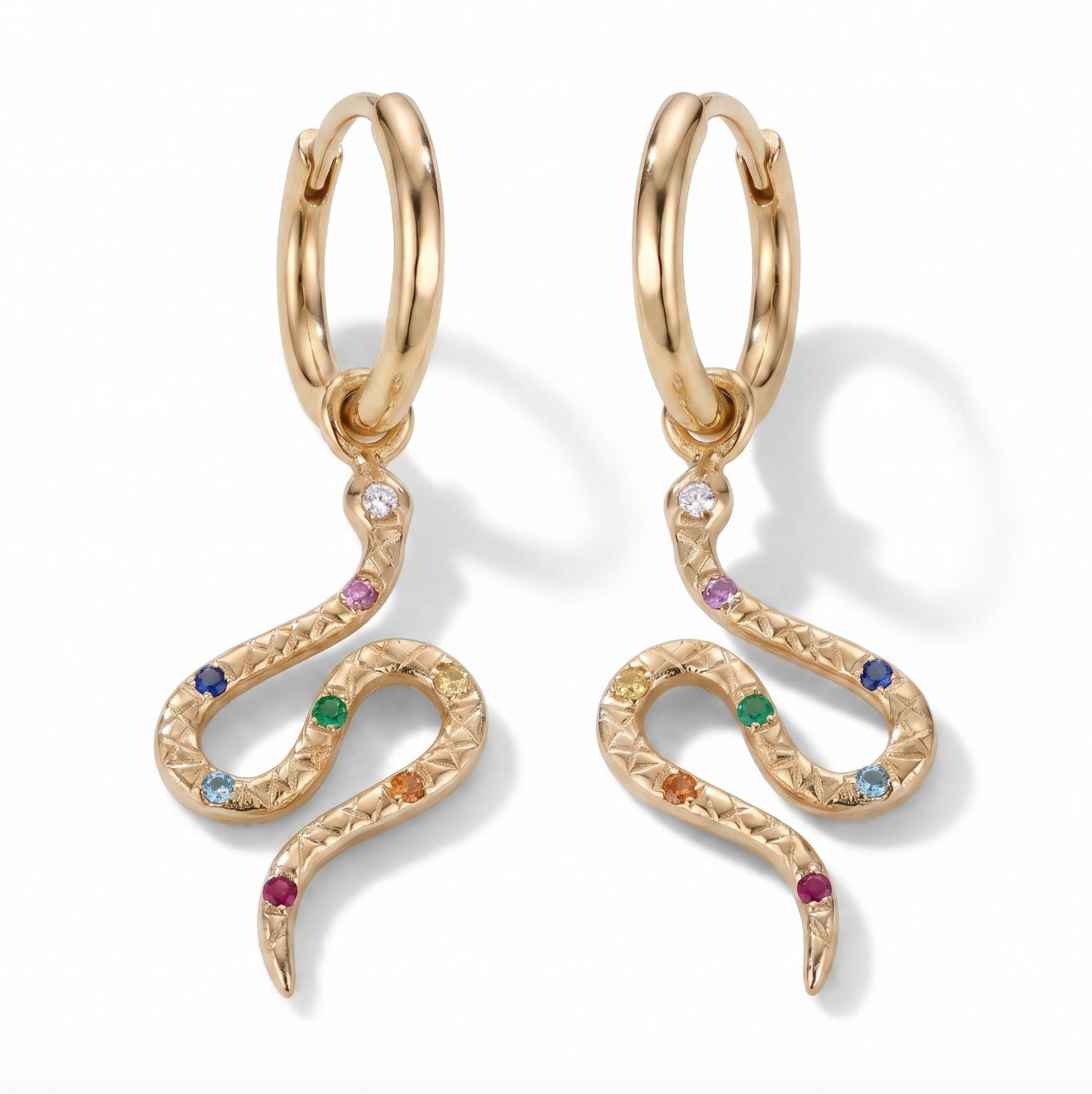 Gold Rainbow Baby Ptyhon Hoops