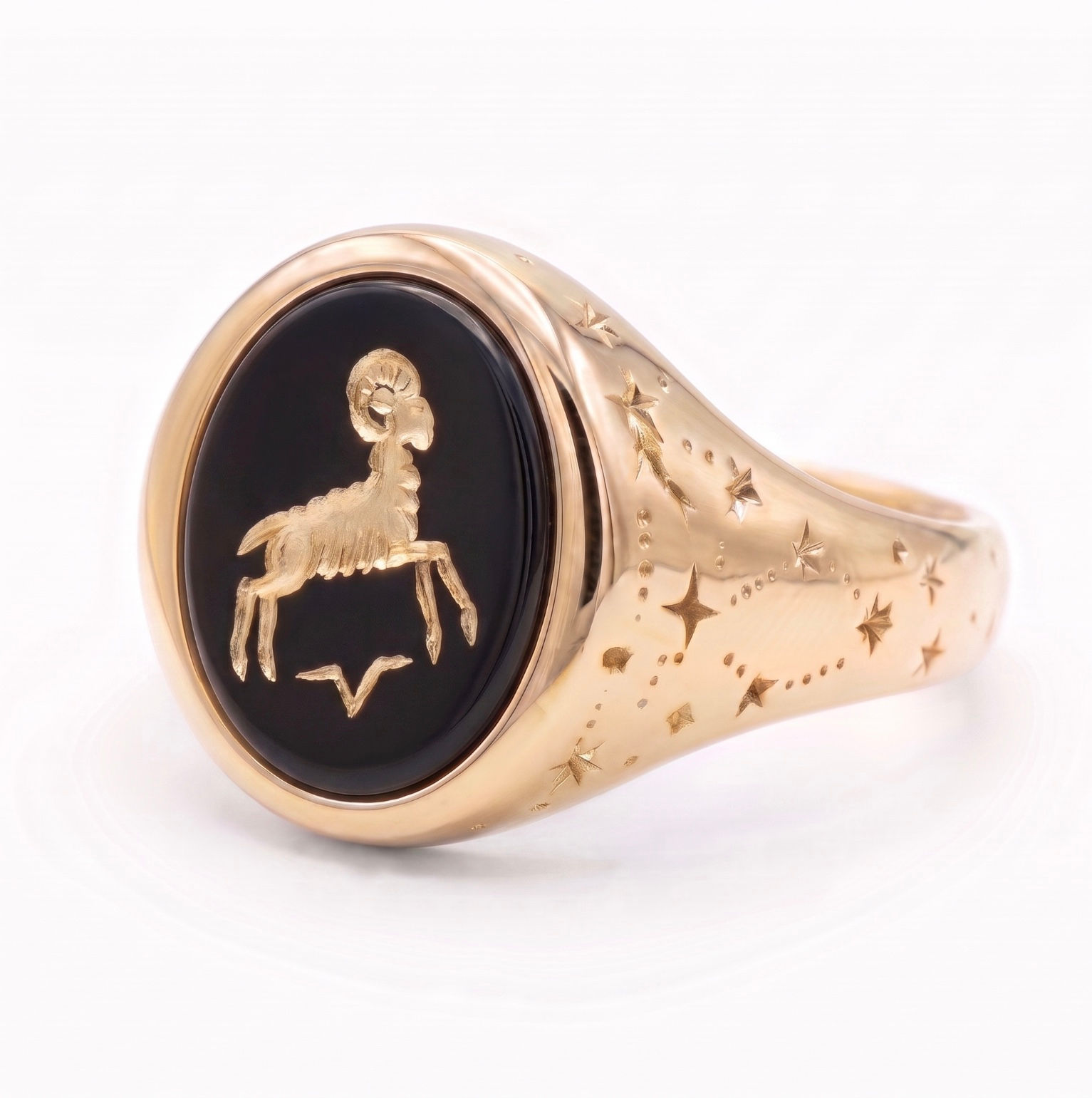 Aries Zodiac Signet Ring