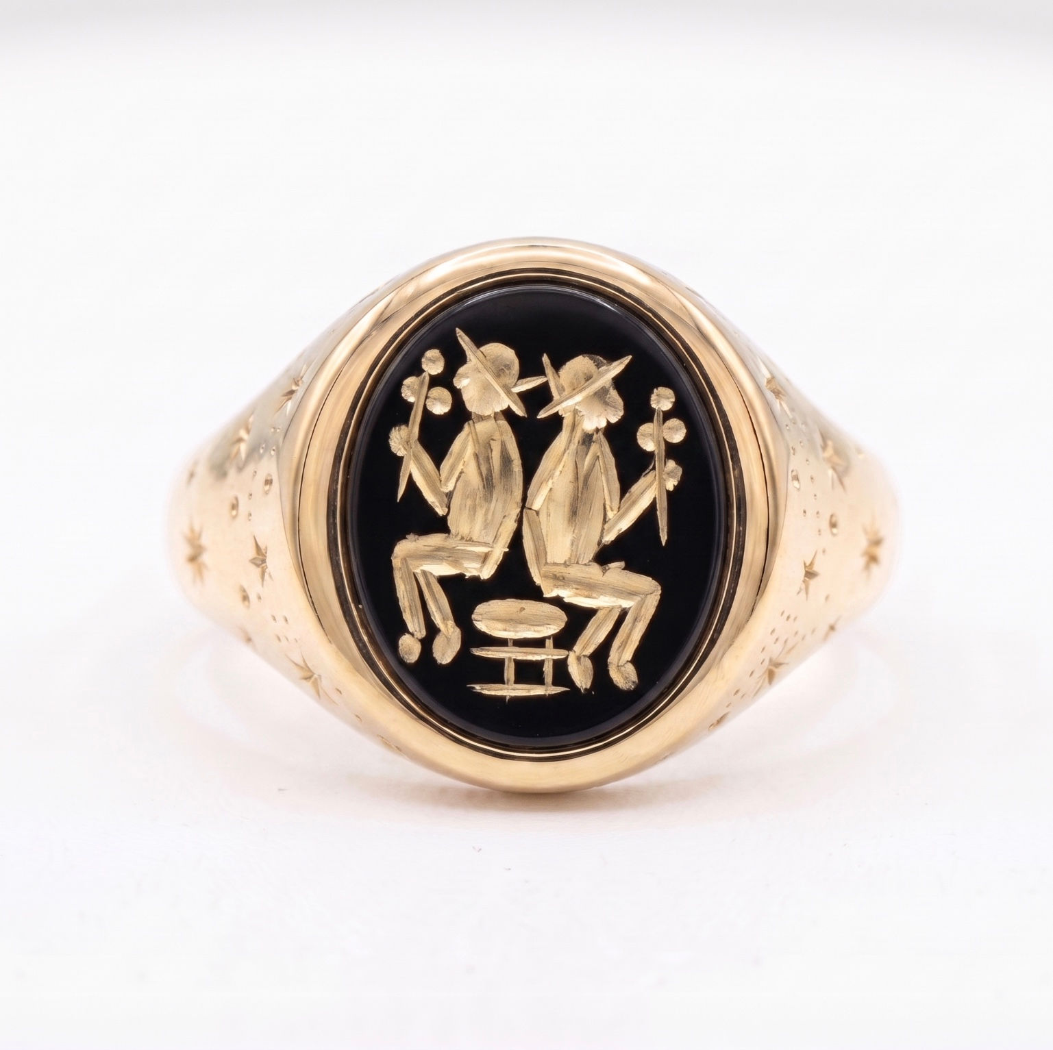 Gemini Zodiac Signet Ring