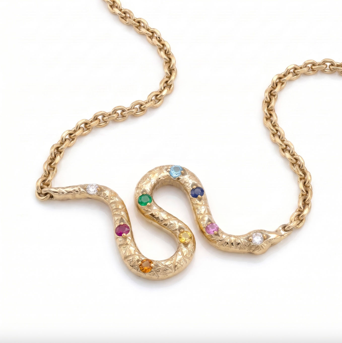 Rainbow Baby Python Chain Necklace