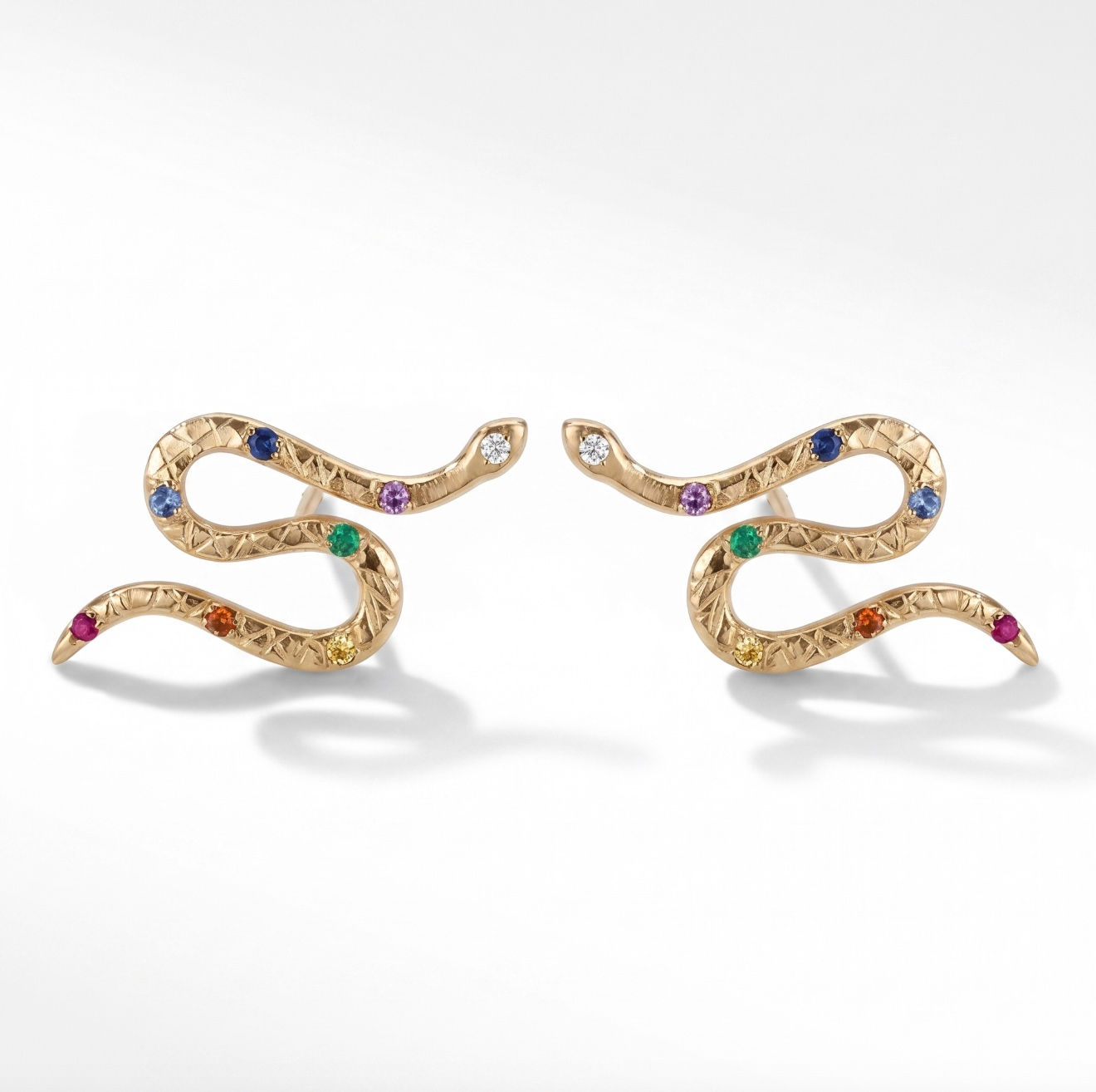 Gold Rainbow Baby Python Studs