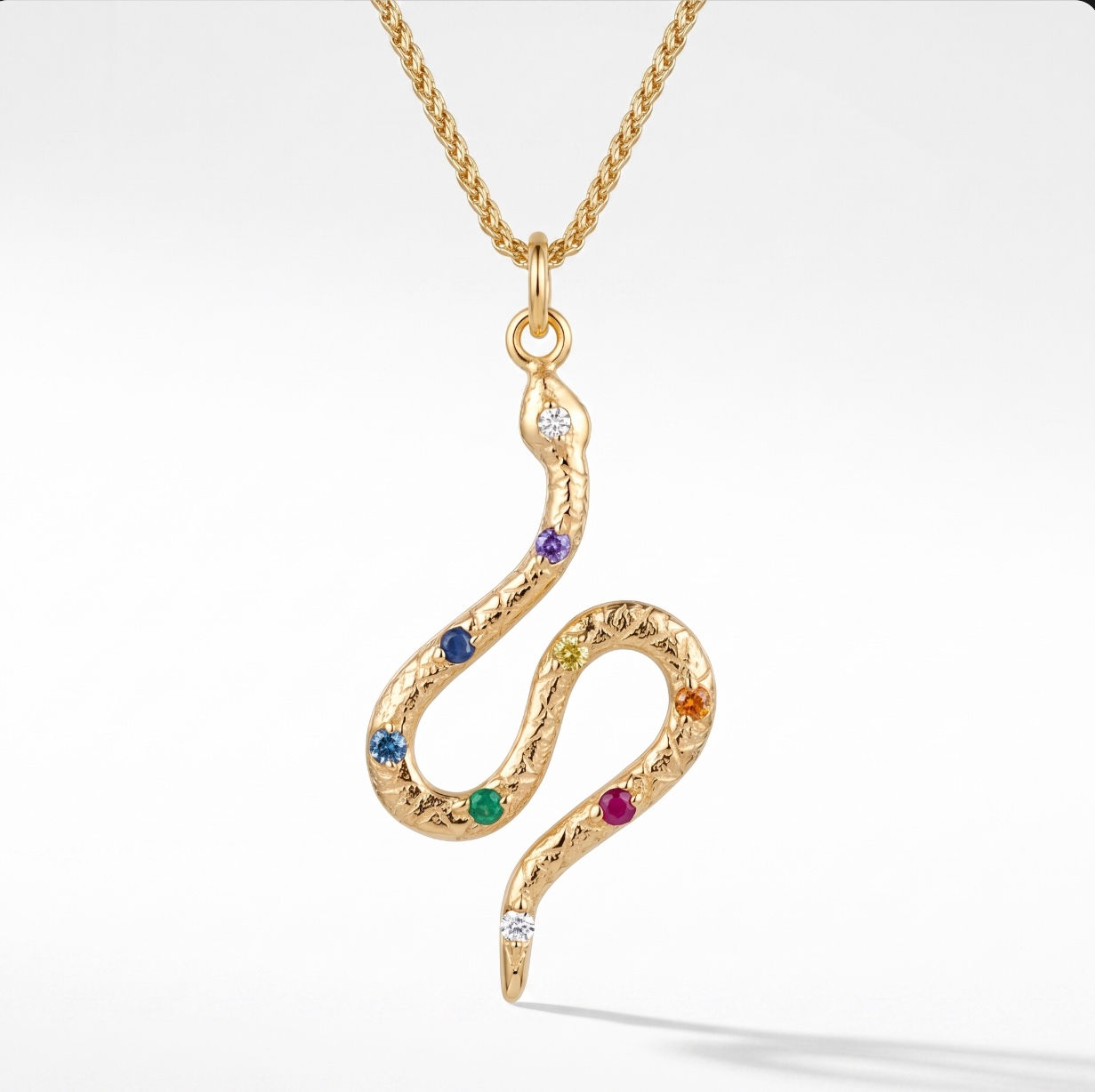 Gold Rainbow Baby Python Necklace
