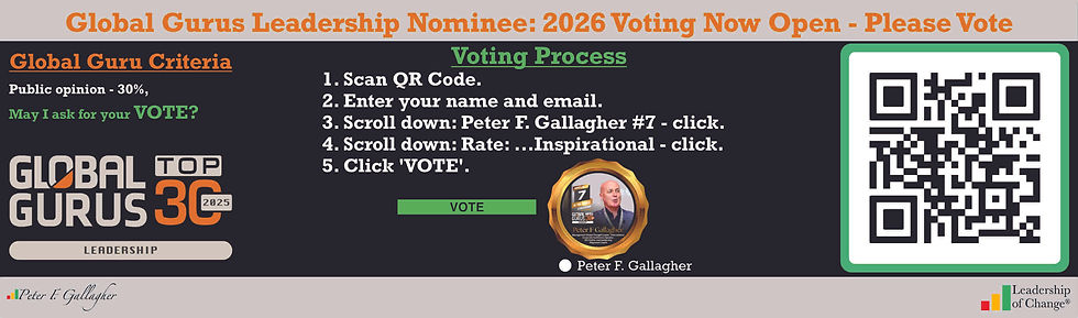Peter F Gallagher, global gurus leadership, global gurus, change management gurus, change leadership guru, leadership gurus, change management global thought leaders, change management speakers, famous change management speakers, best change management speakers, change management leading authority, change management influencer, change management keynote speaker, leadership of change, change management leadership, change leadership, leadersHum, change management global experts, change management leading authority,