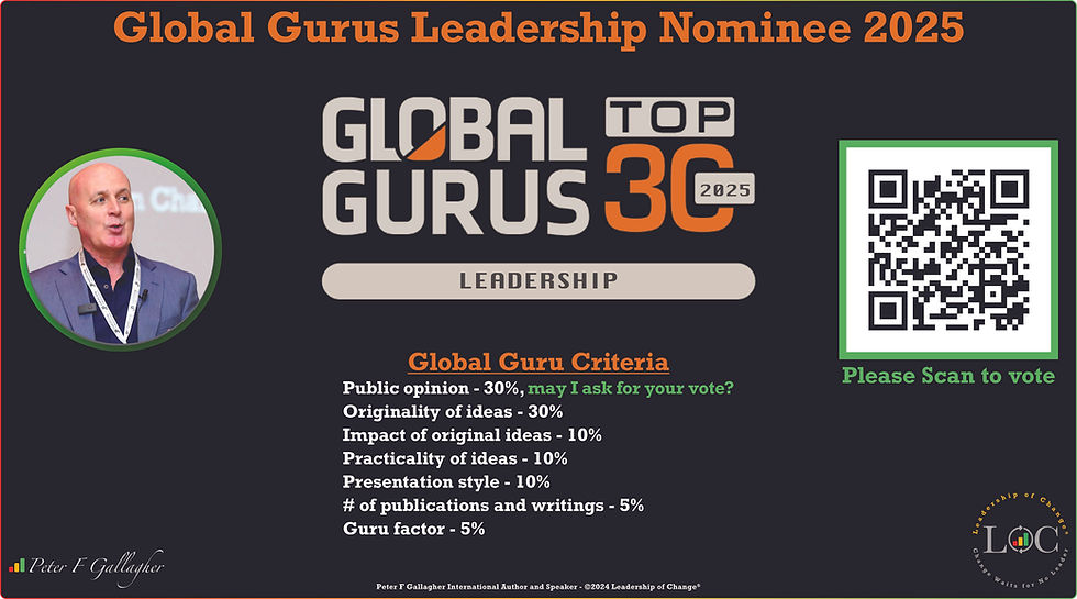 Peter F Gallagher, global gurus leadership, global gurus, change management gurus, change leadership guru, leadership gurus, change management global thought leaders, change management speakers, famous change management speakers, best change management speakers, change management leading authority, change management influencer, change management keynote speaker, leadership of change, change management leadership, change leadership, leadersHum, change management global experts, change management leading authority,