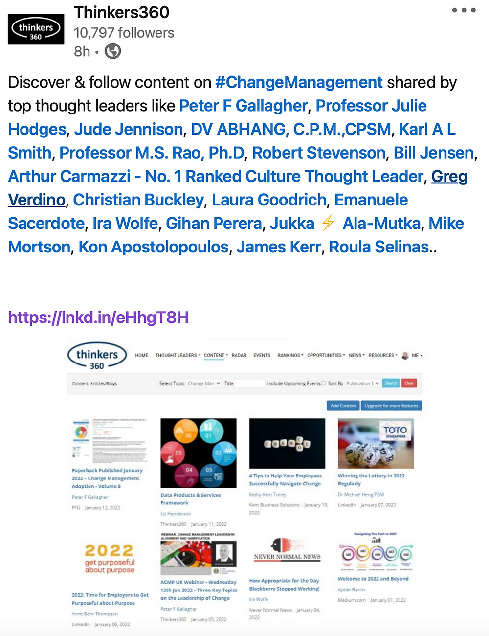 Peter F Gallagher, Global change management influencer, change management global thought leaders, Change Leadership Keynote, change management speakers, change management thought leadership, change management expert, change management leadership, change management leadership handbook, leadership of change, change management body of knowledge, CMBoK,