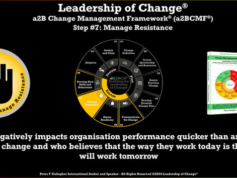 a2B Change Management Framework® (a2BCMF®) - Step #7: Manage Resistance