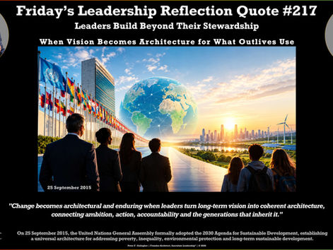 Peter F. Gallagher, Founder-Architect of Saeculum Leadership®, presents FLRQ218, a leadership reflection exploring leadership, stewardship, institutional resilience and generational responsibility. This week's reflection: Leaders Architect Knowledge as Legacy.