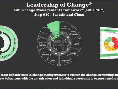 a2B Change Management Framework® (a2BCMF®) - Step #10: Sustain and Close
