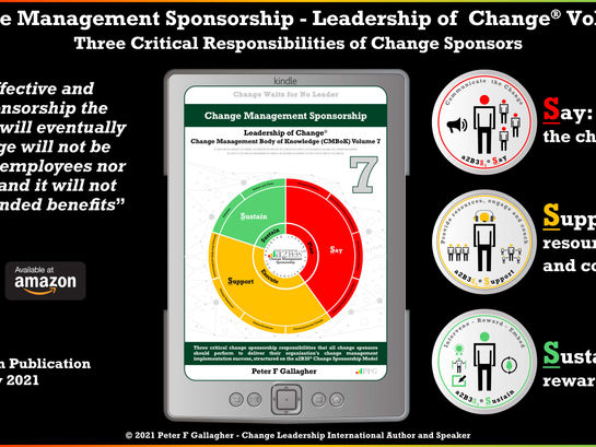 Kindle Book Published November 11 2021 – Change Management Sponsorship - Volume 7
