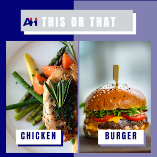 This or that meal plan chicken and burger
