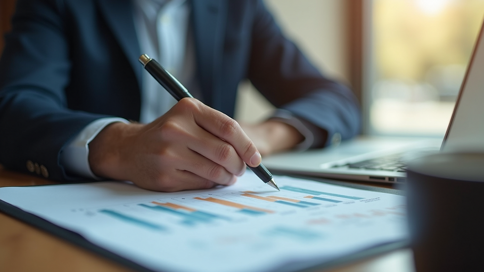 Eye-level view of a financial coach at work