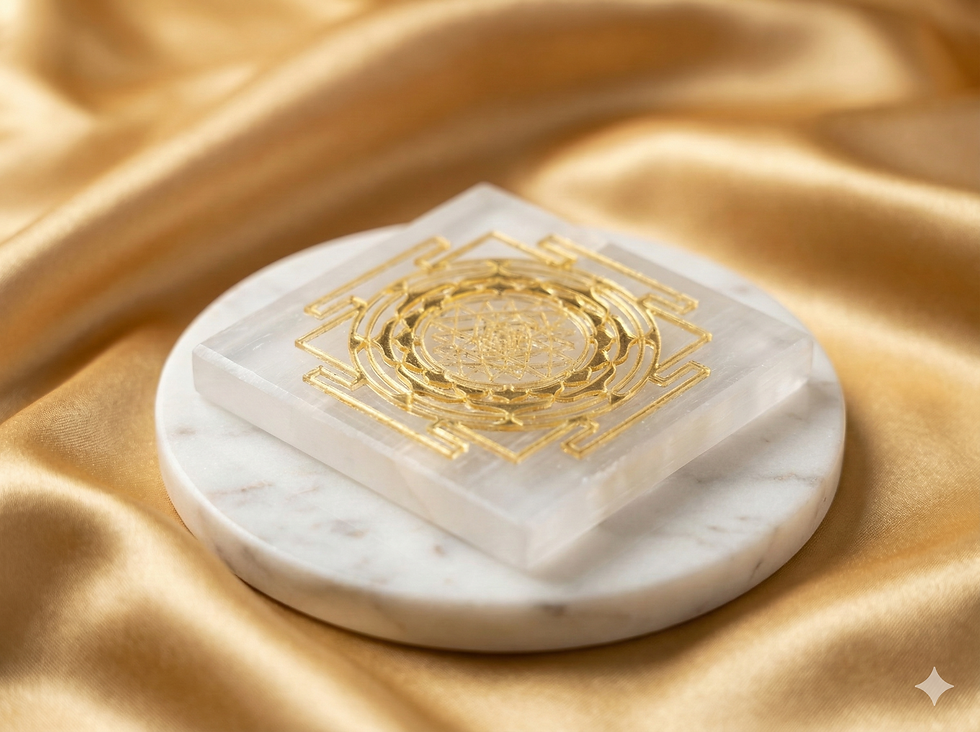 Thumbnail: The Shree Yantra Selenite Plate – The Abundance Architect