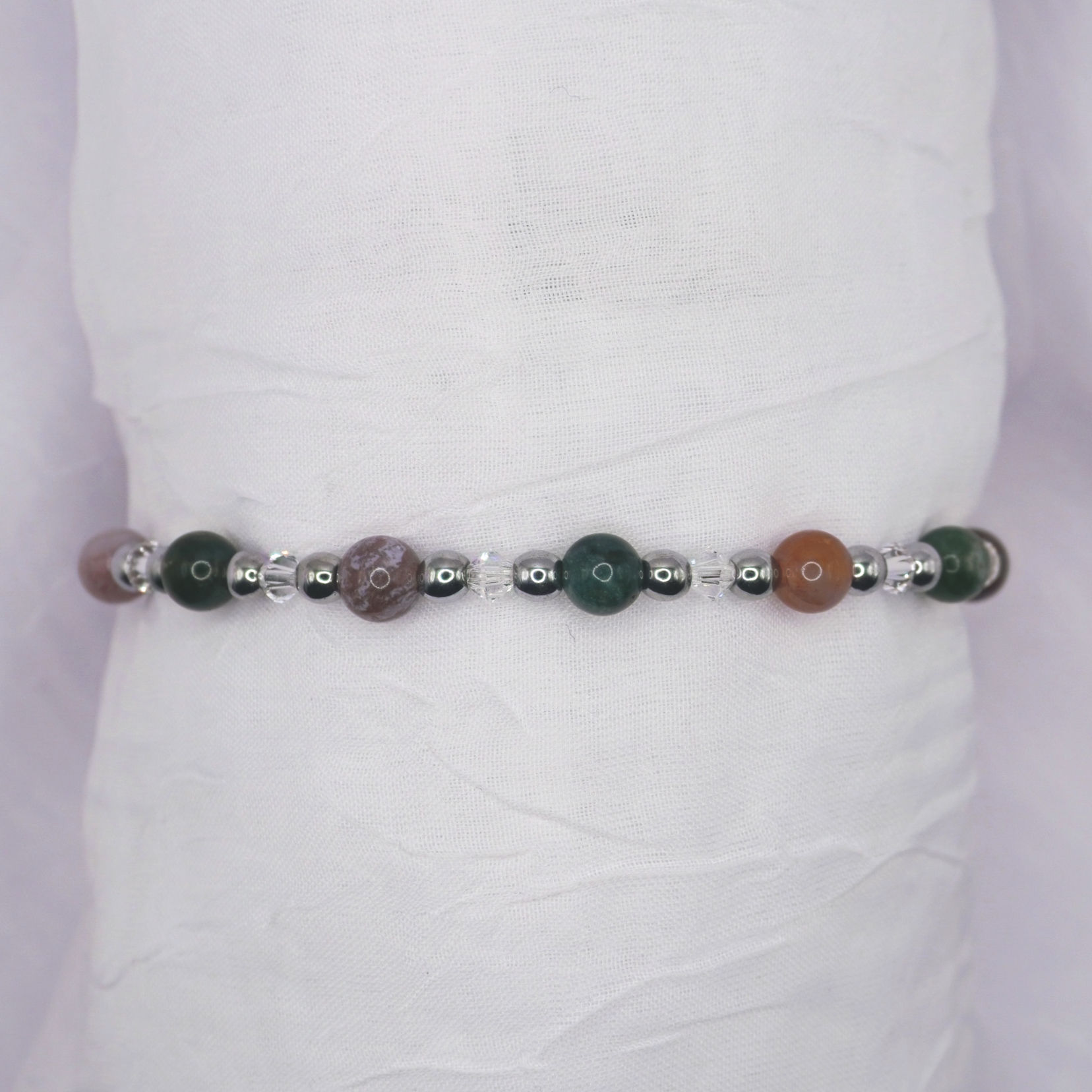 Fancy Jasper Round with Clear Crystal