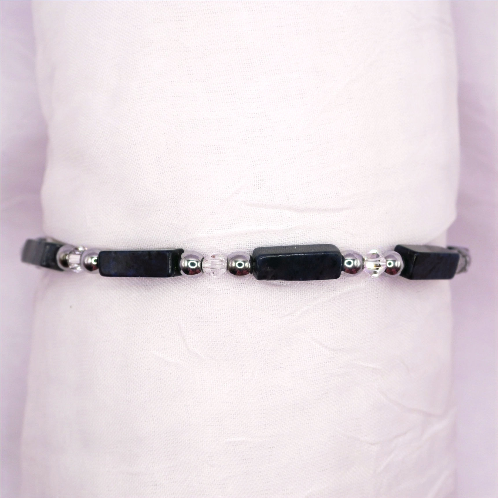 Dumortierite Rectangle with Clear Crystal