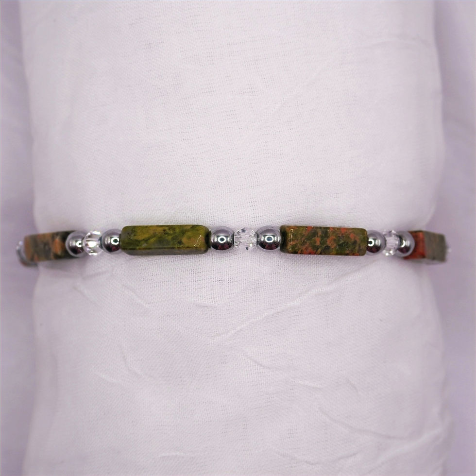 Unakite Rectangle with Clear Crystal