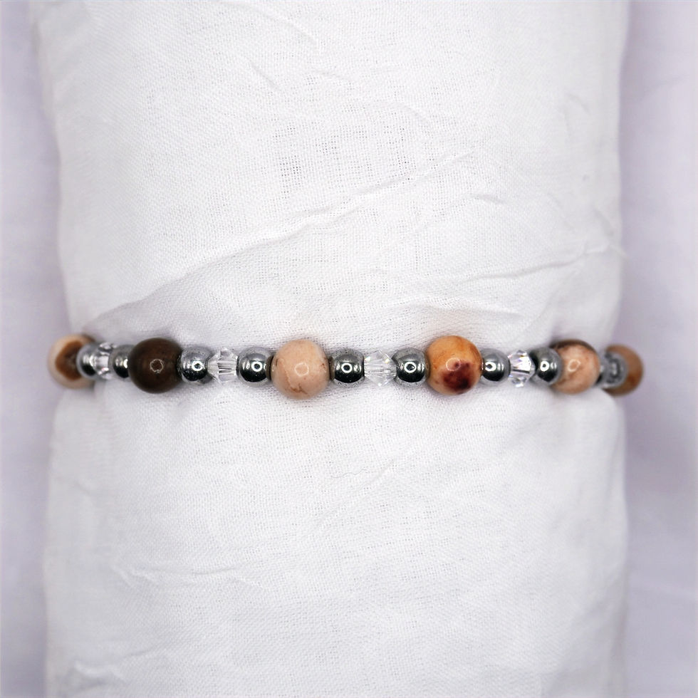 Brown Agate Round with Clear Crystal