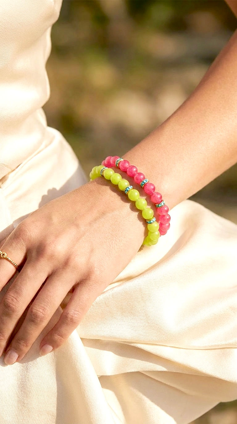 Thumbnail: Hot Pink & Turquoise Bracelet 