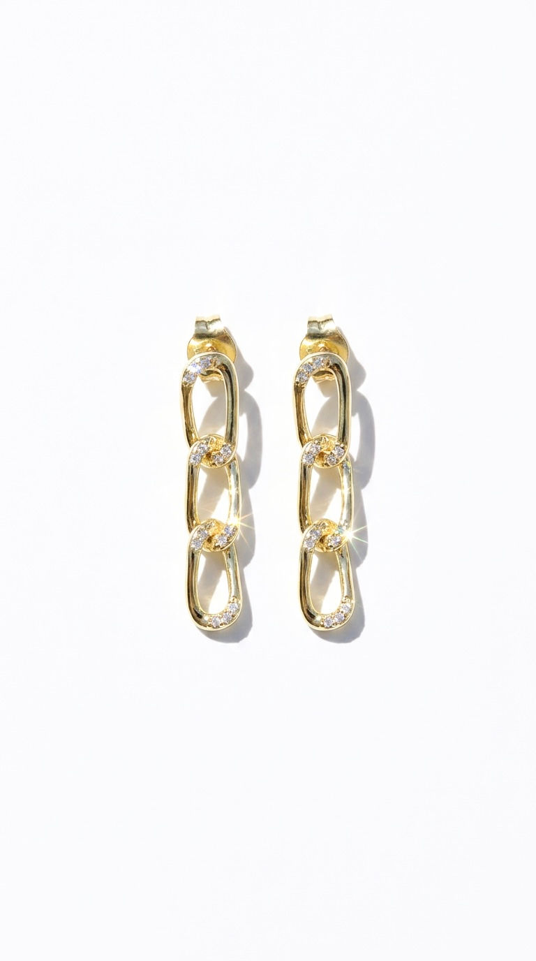CZ Chain Link Earrings