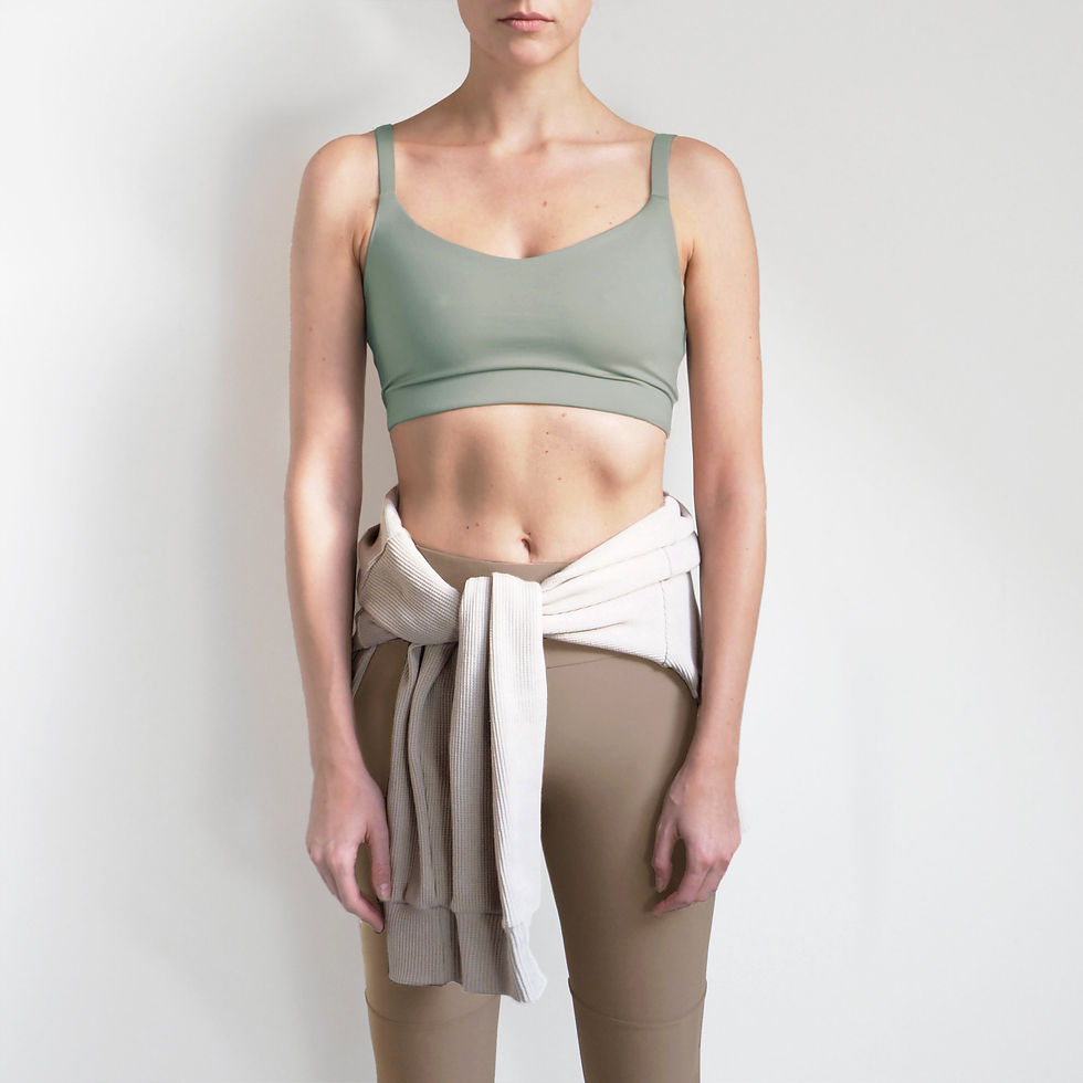 Thumbnail: Twotone Sports Bra - Sage/Beige