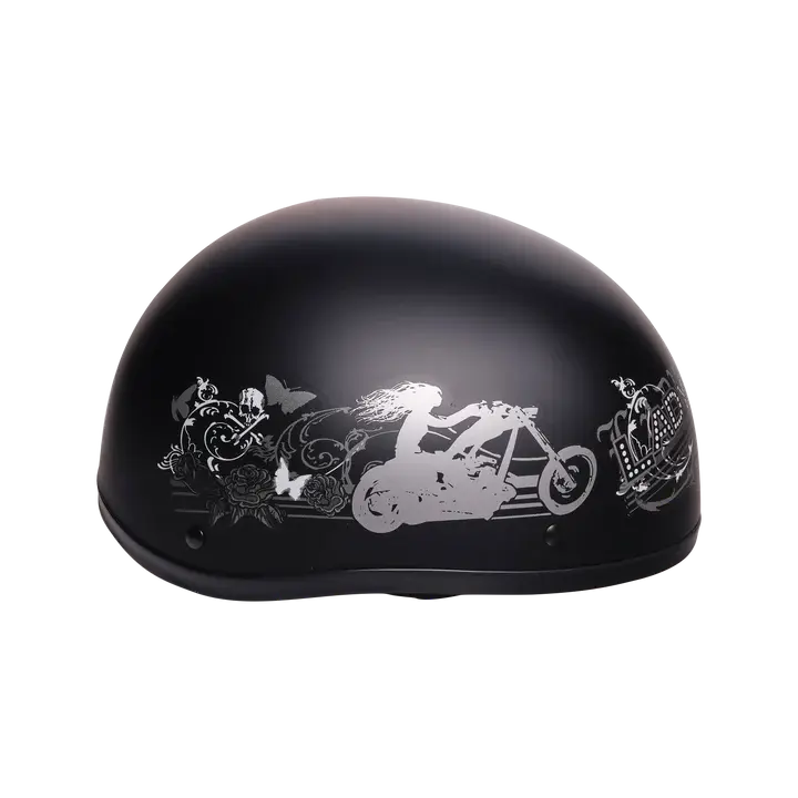 beanie motorcycle helmet mat black lady rider