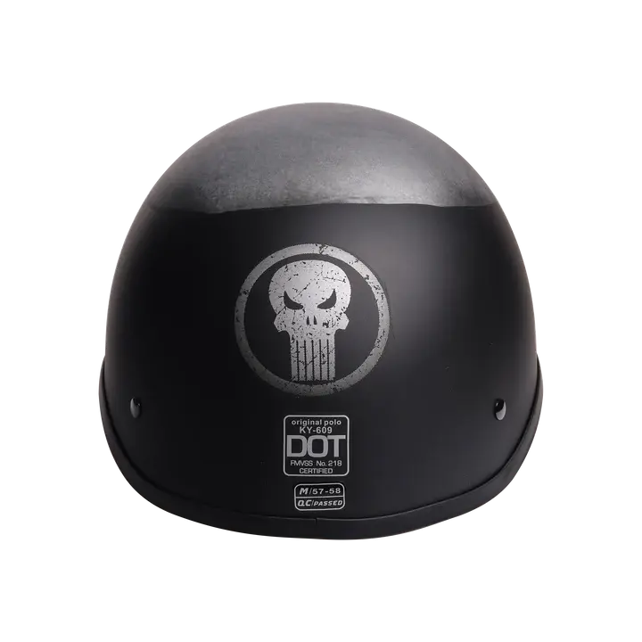 motorcycle helmet polo mat black punisher