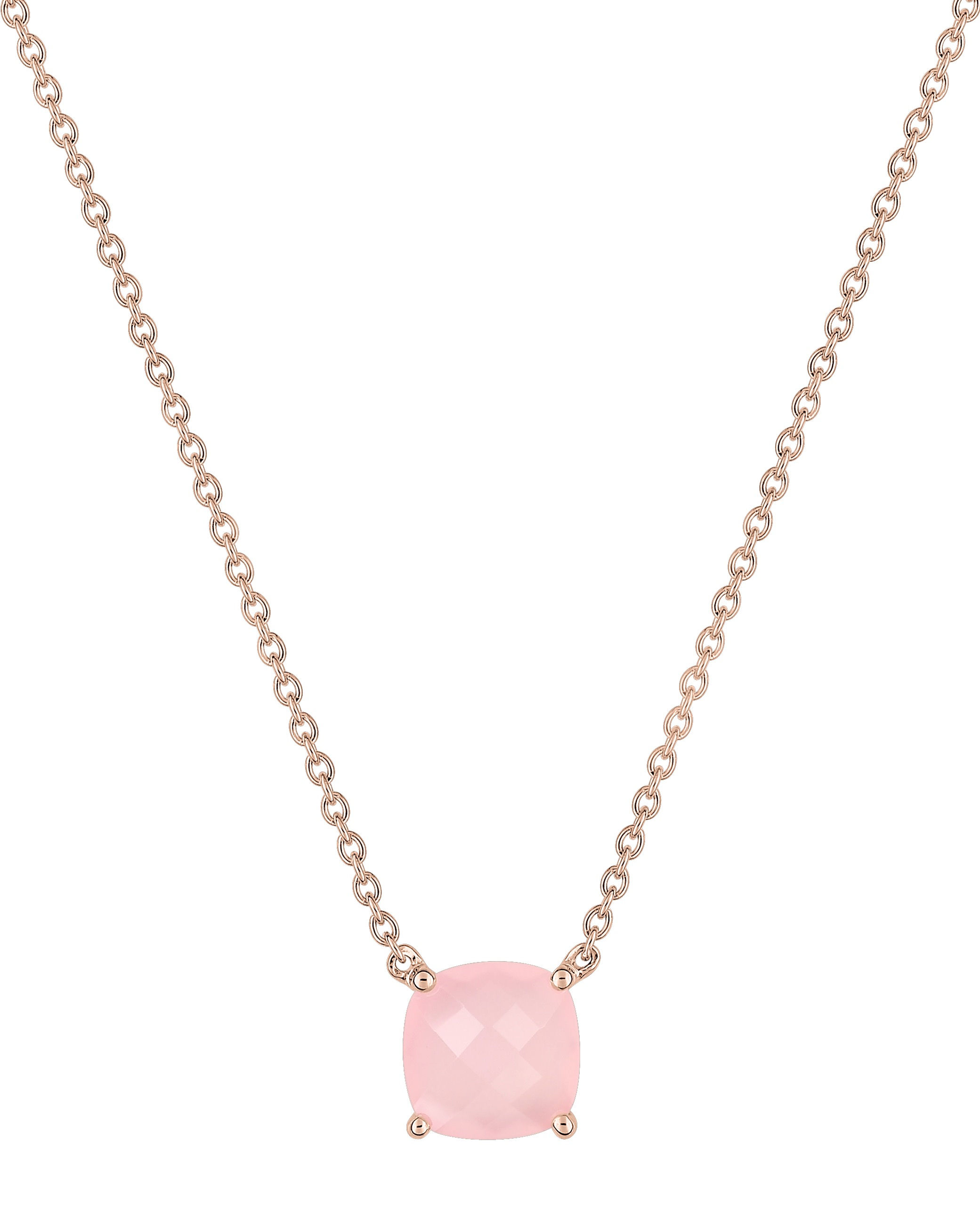 Pendentif Joelli or rose et calcédoine rose Solo