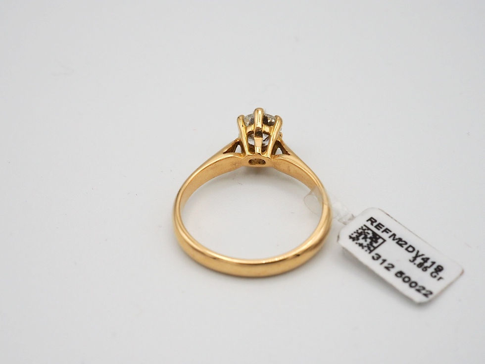 Miniature : bague solitaire or