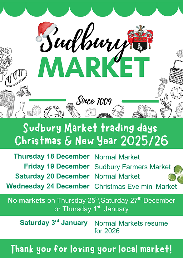 Sudbury Market Christmas 2025 dates