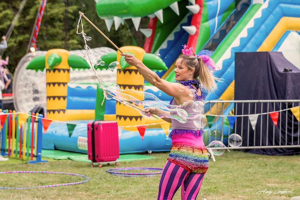 Ruby Flames Entertainment performing at Party In The Park. Photo credit A Longhurst.